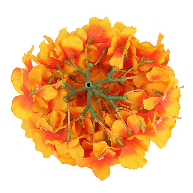 Flojery Silk Hydrangea Heads Artificial Flowers Heads with Stems for Home Wedding Decor,Pack of 10 (Sunset) - Image 3